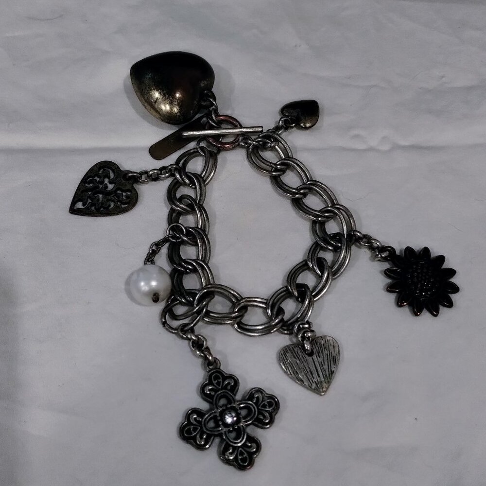 Perch Bird & Nature Silver Tone Charm Bracelet